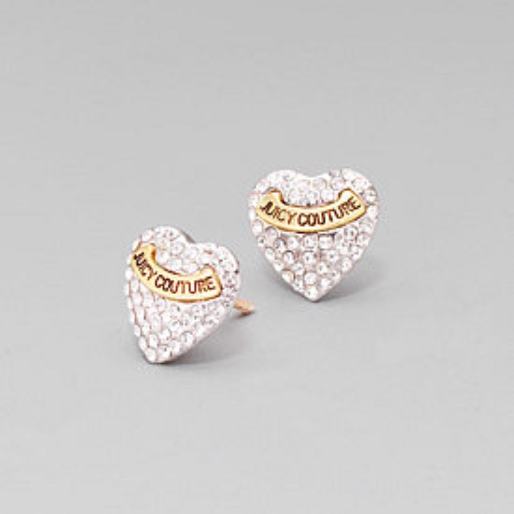 Juicy Couture Crystal Studded Heart Earrings